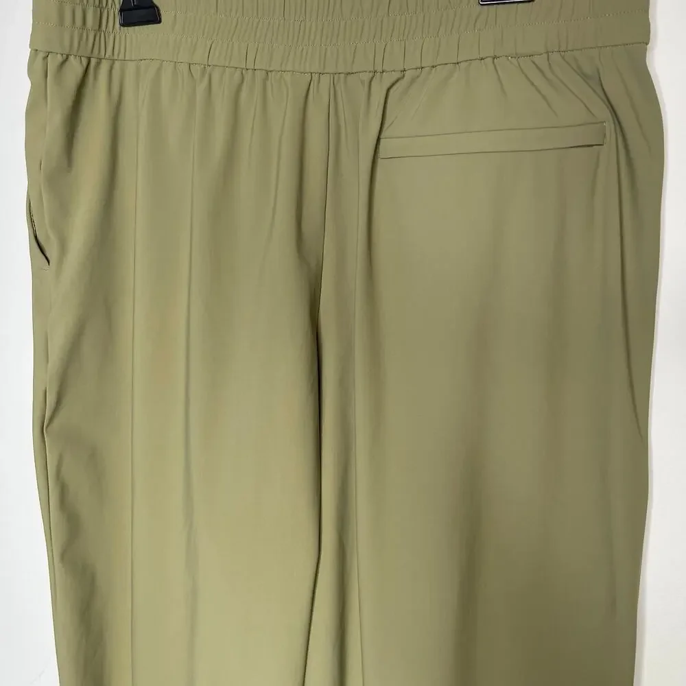 Athleta Pinnacle High Rise Trousers size 14 Olive Branch Green Wide Leg - Picture 7 of 12